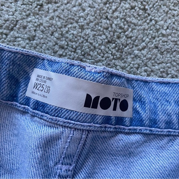 Topshop wide leg MOTO sequin rhinestone Jean - Picture 7 of 7